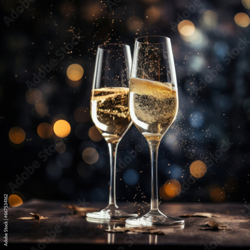 Two Glasses of Champagne: A Toast to Elegance