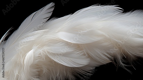 Close-up of a downy feather  emphasizing its softness and fluffiness.