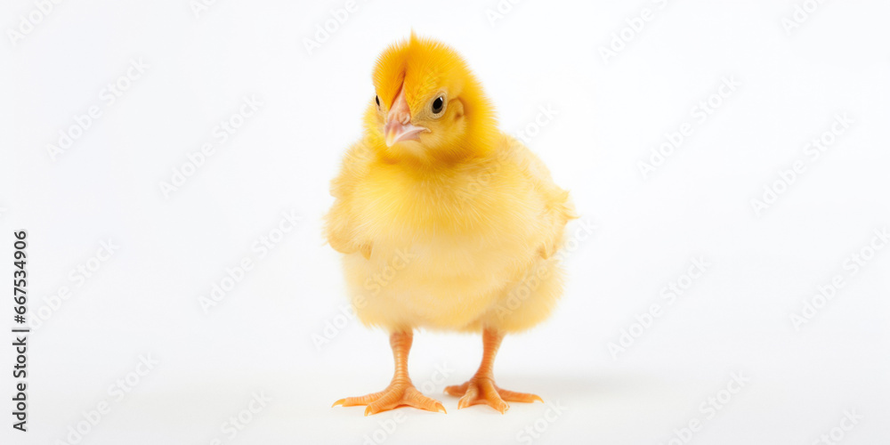 Little Yellow Chicken On A White Background Created Using Artificial Intelligence Little Yellow Chicken On A White Background Created Using Artificial Intelligence
