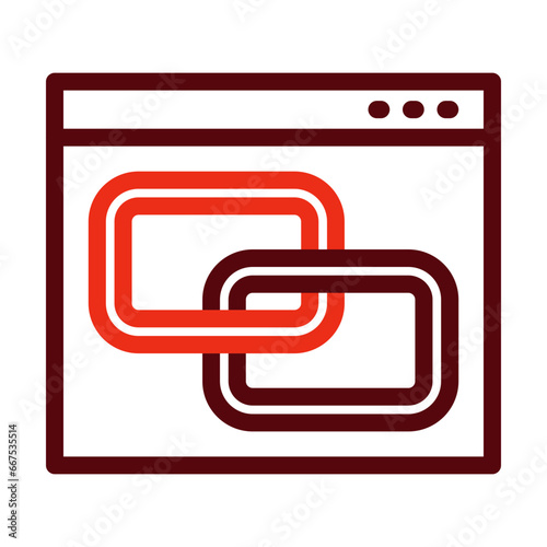 Backlink Thick Line Two Colors Icon Design