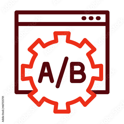 Ab Testing Thick Line Two Colors Icon Design