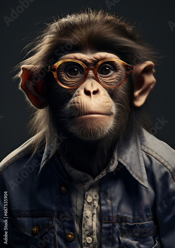 Ape animal portrait primate nature monkey face mammal wildlife wild © VICHIZH