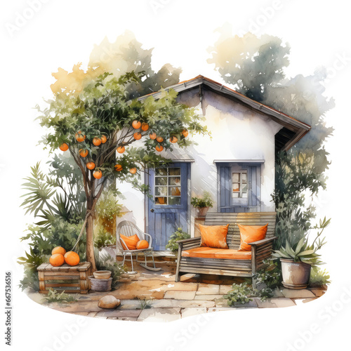 House in the orange garden