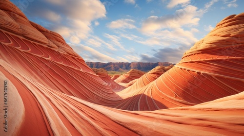 The swirling patterns of clouds above a vast canyon carved by eons of erosion. photo