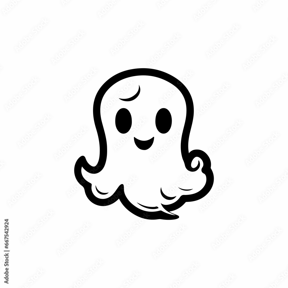 illustration of cute halloween ghost isolated on white background illustration of cute halloween ghost isolated on white background