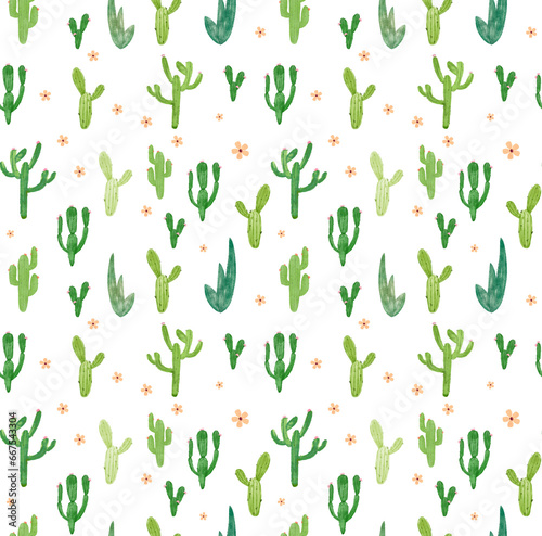 Cute cactus endless pattern. Excellent printing on paper and textiles. Transparent backgraund