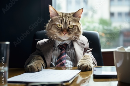 business cat work in the office