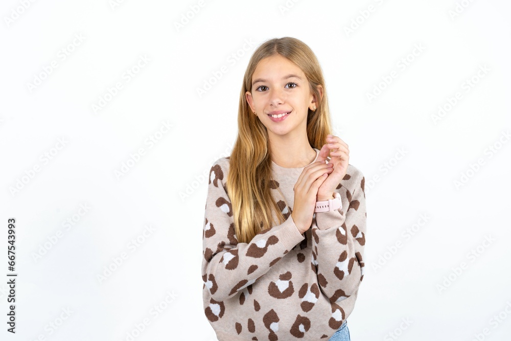 Beautiful teen blonde girl clapping and applauding happy and joyful, smiling proud hands together. Beautiful teen blonde girl clapping and applauding happy and joyful, smiling proud hands together.