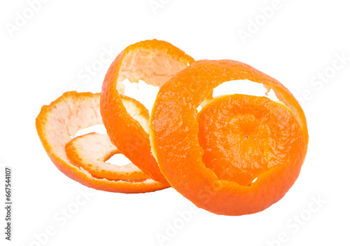 orange peel isolated on white or transparent background