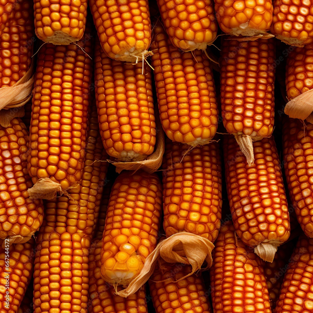 Corn harvest photo. seamless picture
