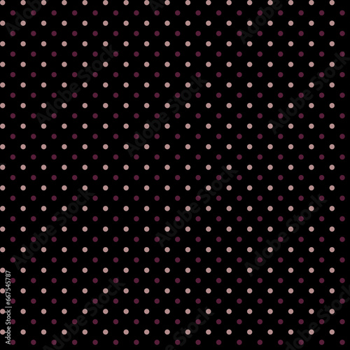 Abstract geometric fabric and paper seamless pattern Muted pink and purple polka dots on a black background