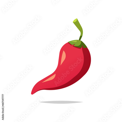 Red chili pepper vector isolated on white background