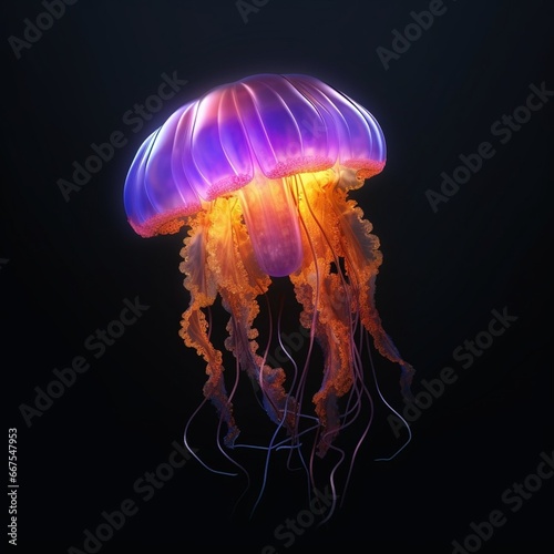 Generative AI : Jellyfish floating in the sea © The Little Hut