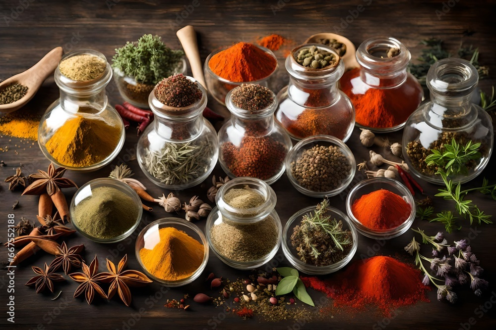 spices in a glass