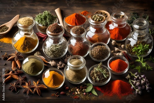 spices in a glass