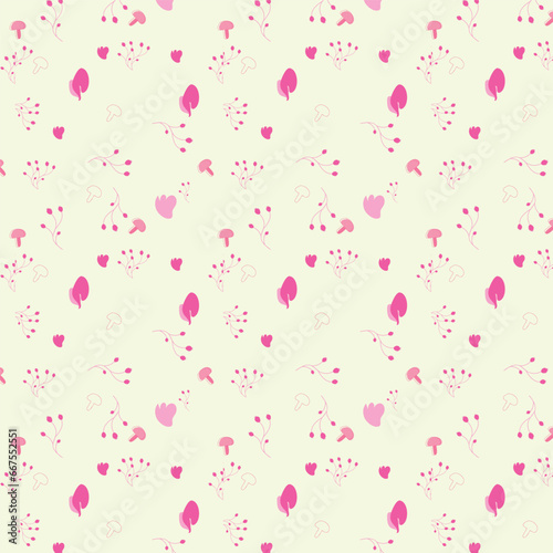 Cherry seamless pattern. retro style backgrounds set with elegant modern minimal labels, stickers.