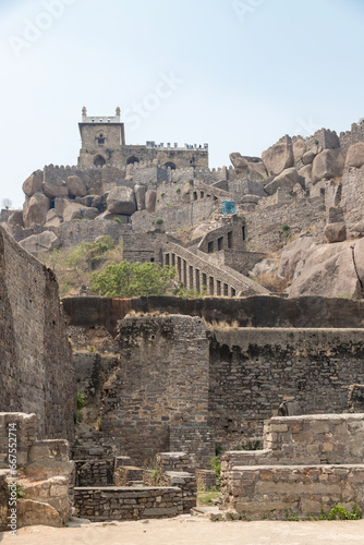 Photography view of Historic Golkonda fort in Hyderabad, India