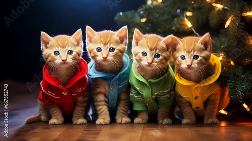 Cute christmas kitten