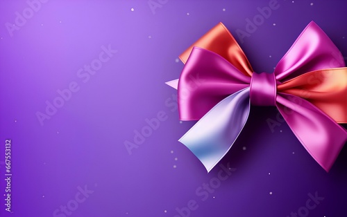Beautiful colorful bow  decoration for a gift or a postcard.