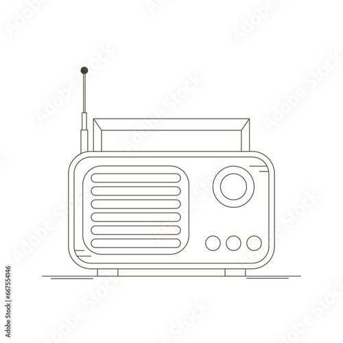 Retro radio vector icon. Vintage radio. World Radio Day.FM receiver