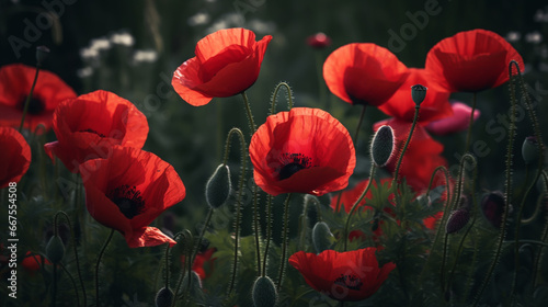 Remembrance day poppy. Red poppies