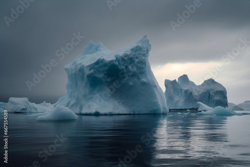 Majestic icebergs floating in nordic see generative ai © Tohamina
