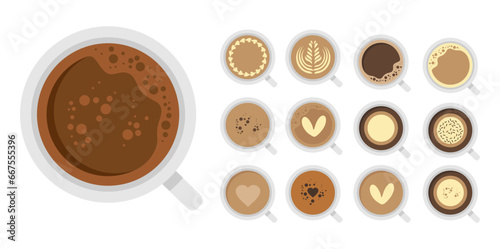 Coffee latte mug vector