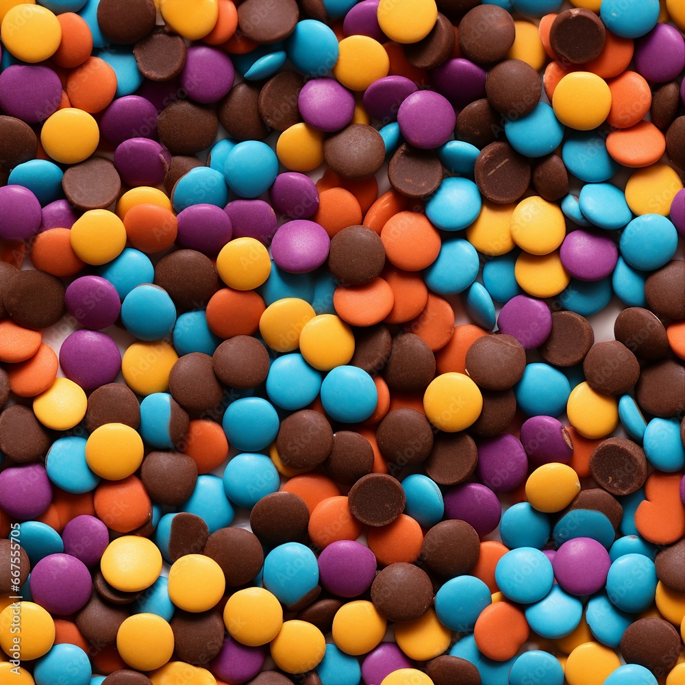 Close-up image of rainbow choco chips. seamless picture Close-up image of rainbow choco chips. seamless picture