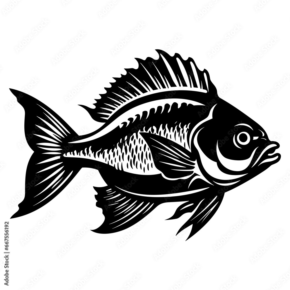 Logo Vector Illustration of Bluegill Fish in Trendy Flat Isolated on White Background.
Logo Vector Illustration of Bluegill Fish in Trendy Flat Isolated on White Background.
