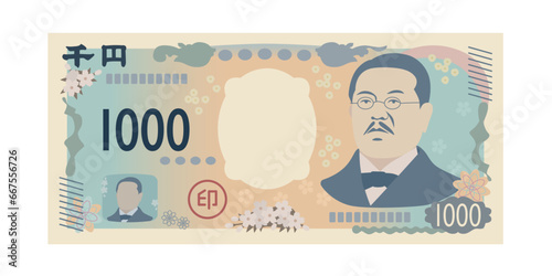 千円札_日本のお札_ベクターイラスト