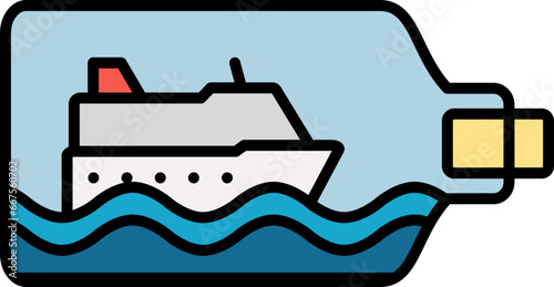 Ship inside bottle icon