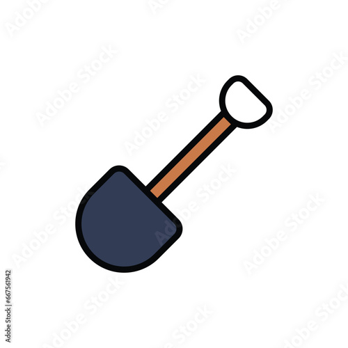 Shovel icon isolate white background vector stock illustration