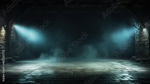 Empty background scene. light in the dark. Night view of the street, the city. Abstract dark background.