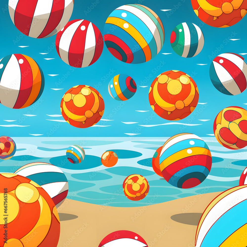 Cartoon Beach Balls