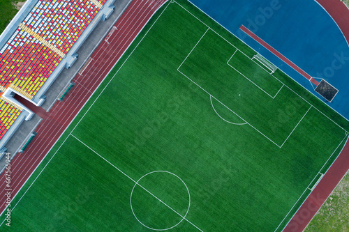 Obraz na płótnie Top aerial view of an opened stadium w salonie