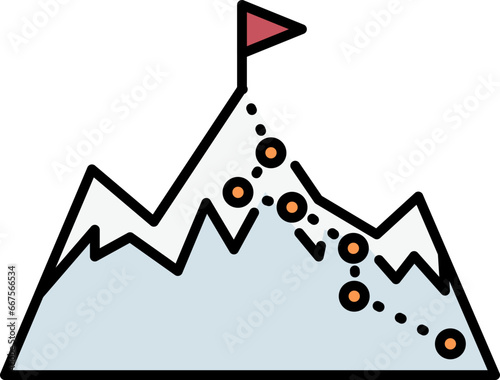Trekking mountain icon