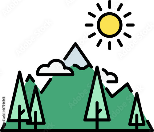 Mount everest in summer icon
