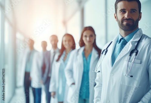 Medical team standing in conference room