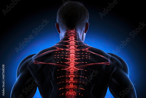 Man back pain and muscle spasms