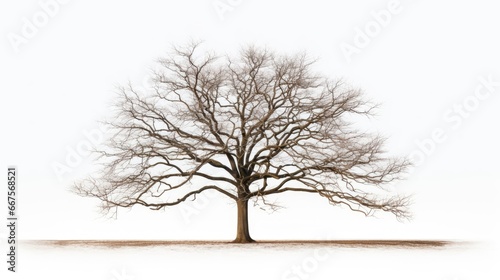 essence of winter with compelling stock images of a tree without leaves, symbolizing the tranquility of the season. Ideal for winter landscapes, seasonal concepts, and minimalistic designs. photo