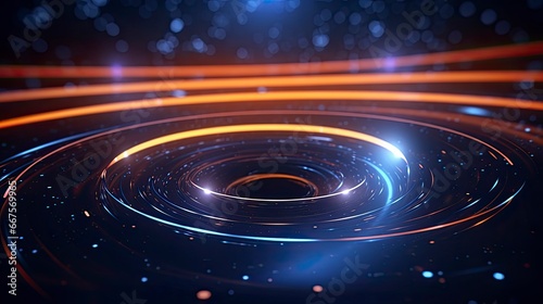 3d rendering of futuristic 3d rendered background, gold funel, industrial and tech swirl