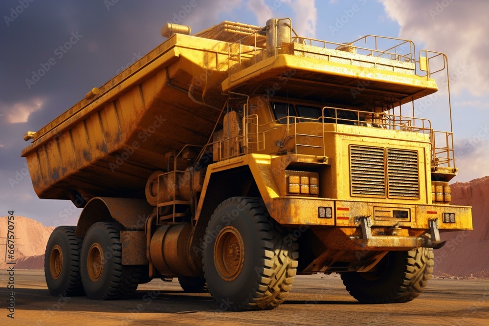 large mining dump truck. Generative AI