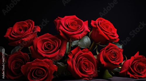 images of beautiful red roses against a striking black background  capturing the timeless elegance and romantic allure of these exquisite blooms