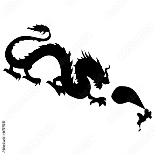 Dragon silhouette in Japanese anime © Kuldi