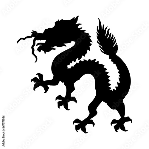 Dragon silhouette in Japanese anime