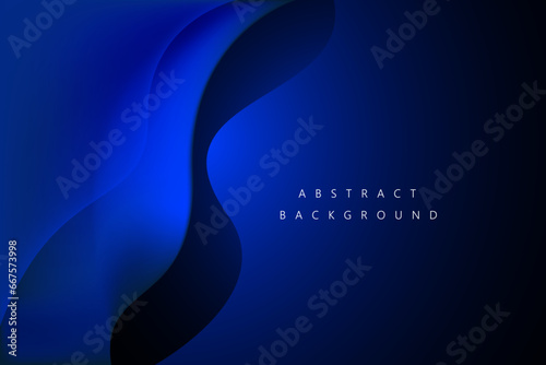 Blue and black smooth liquid color abstract background. Vector illustration