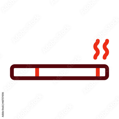 Cigarette Thick Line Two Colors Icon Design