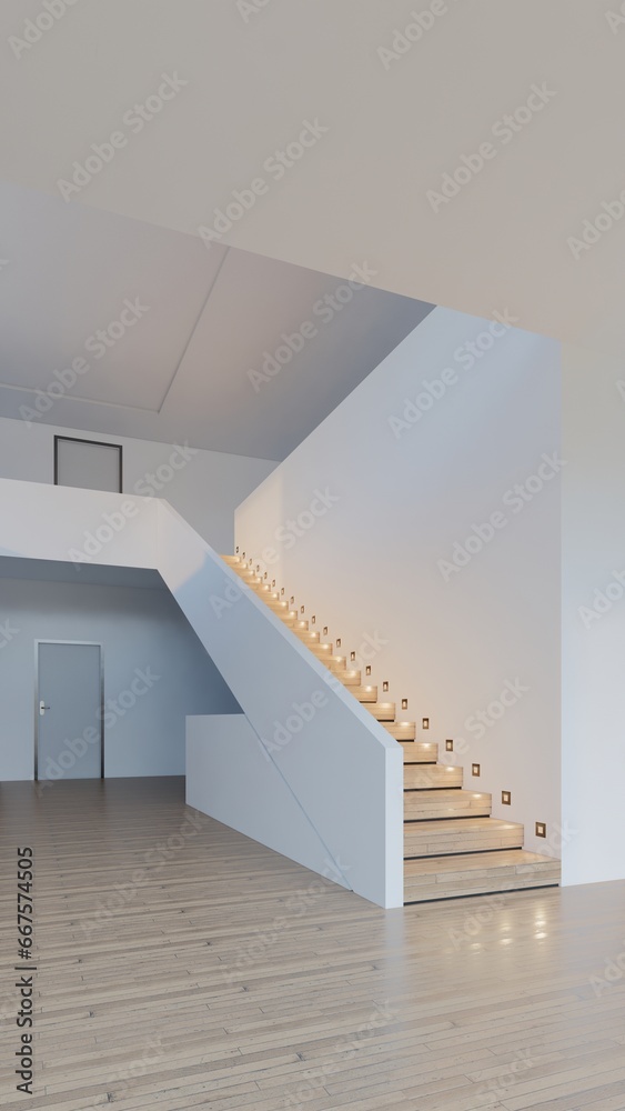 house and office stairs mock up with modern style. 3D illustration rendering house and office stairs mock up with modern style. 3D illustration rendering