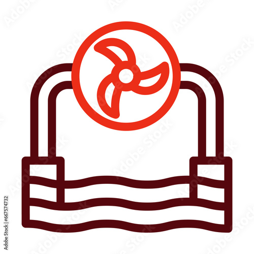 Ocean Energy Thick Line Two Colors Icon Design