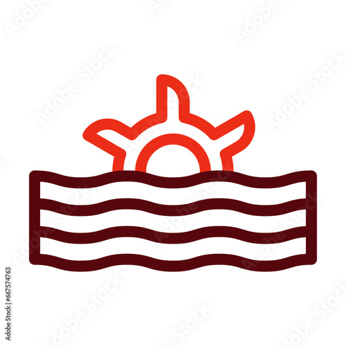 Tidal Power Thick Line Two Colors Icon Design